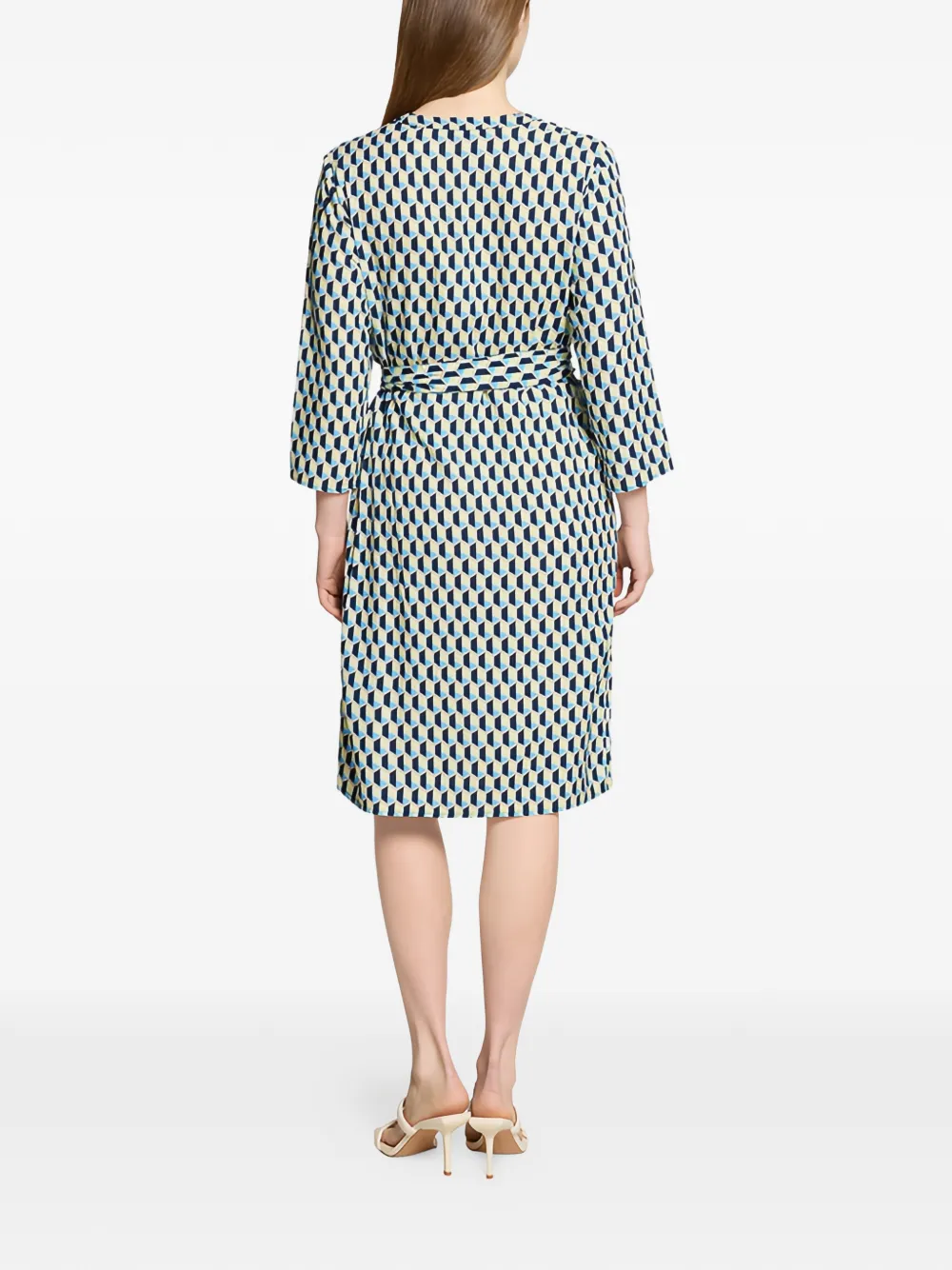 Betty Barclay Jurk met geometrische print en ceintuur Blauw
