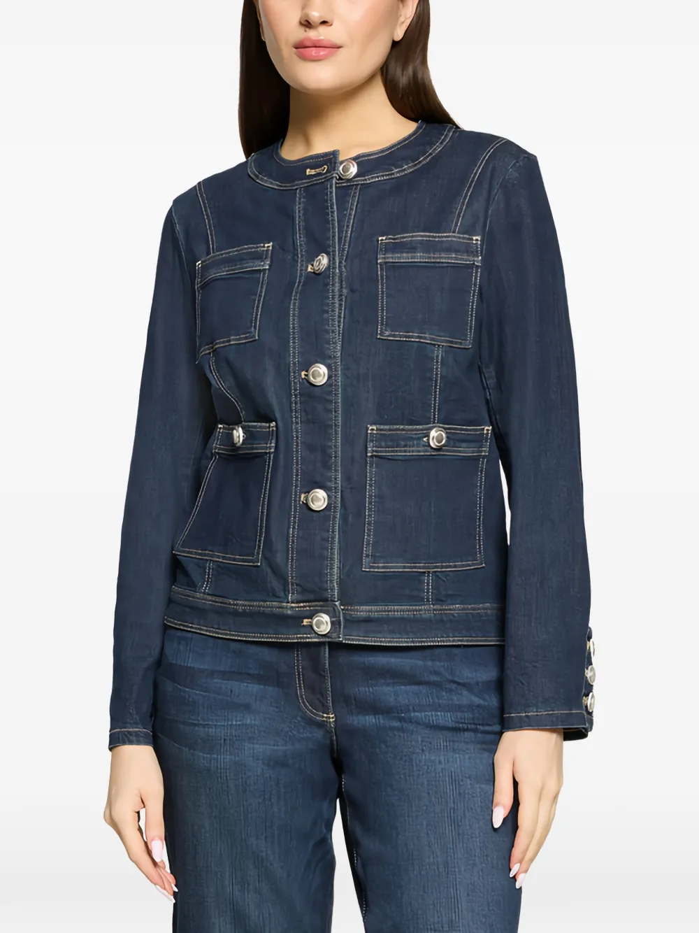Betty Barclay Button-up denim jack Blauw