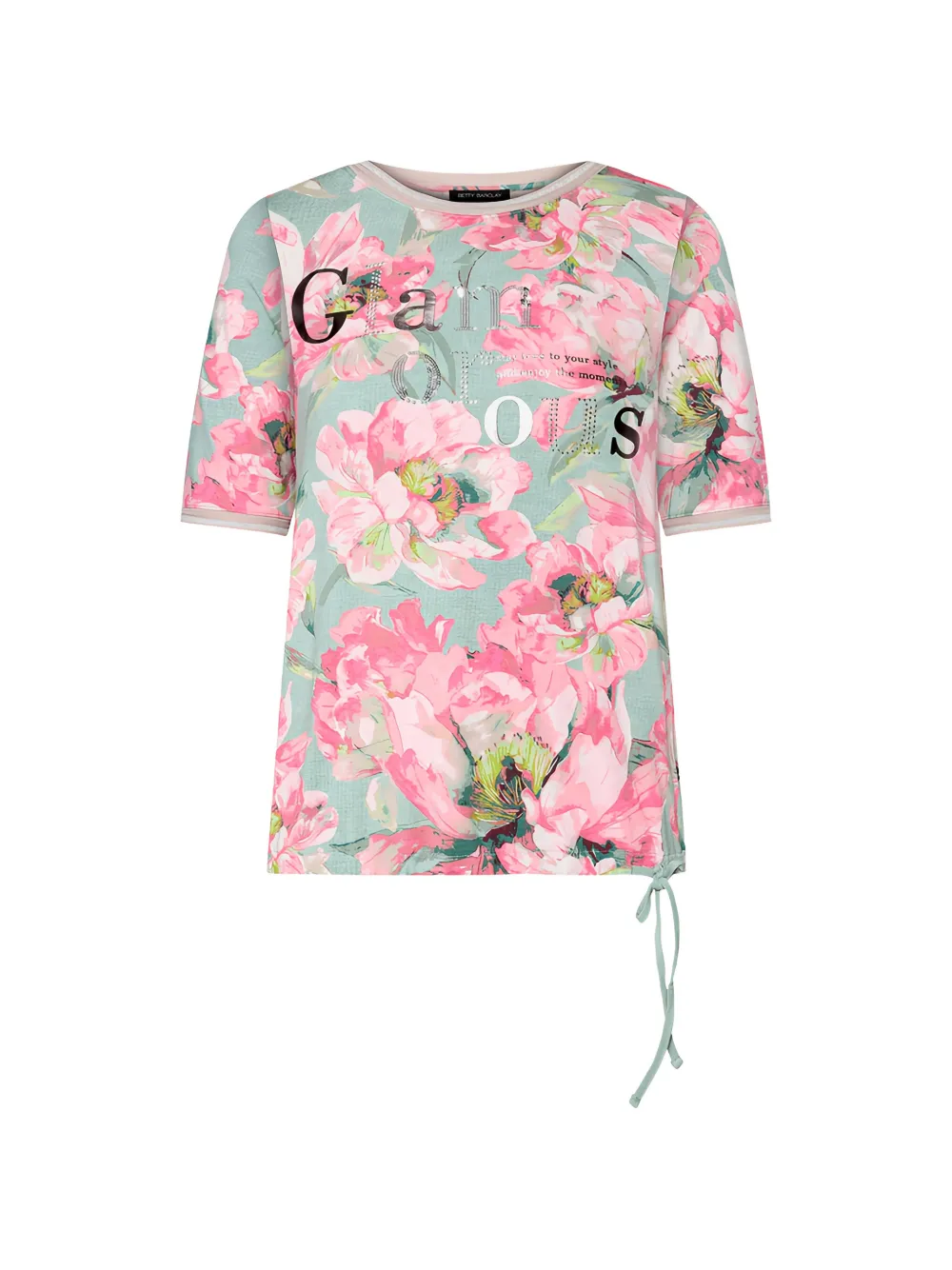Betty Barclay floral-print drawstring-hem T-shirt - Blu