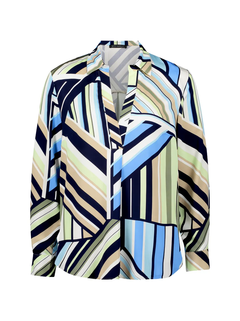 Betty Barclay abstract-print long-sleeve blouse - Blu