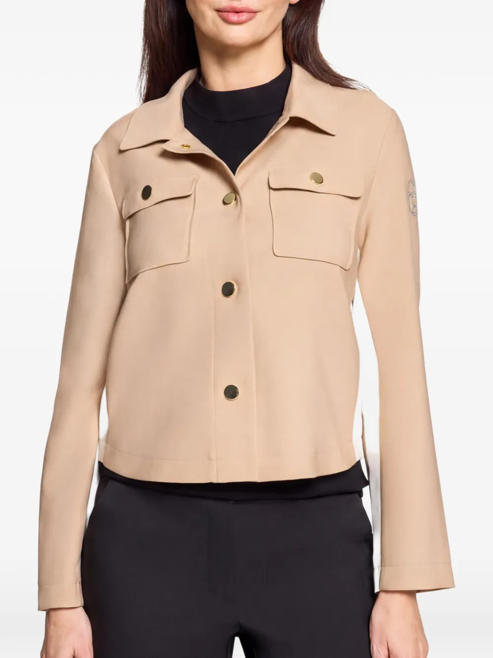 Betty Barclay Button-up shirtjack met borstzak Beige