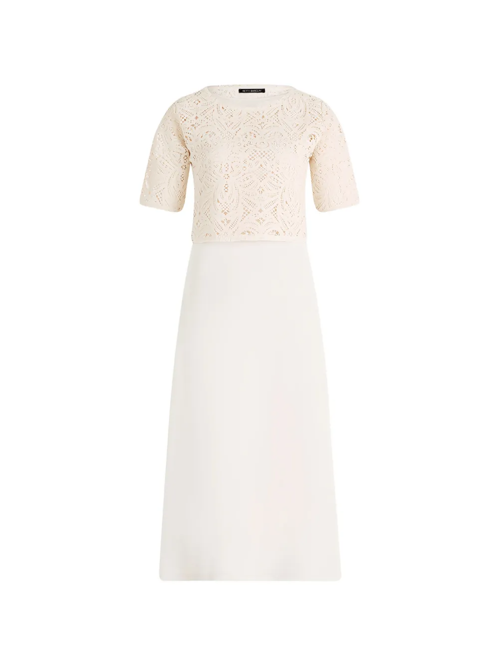 Betty Barclay lace-overlay short-sleeve dress - Nude