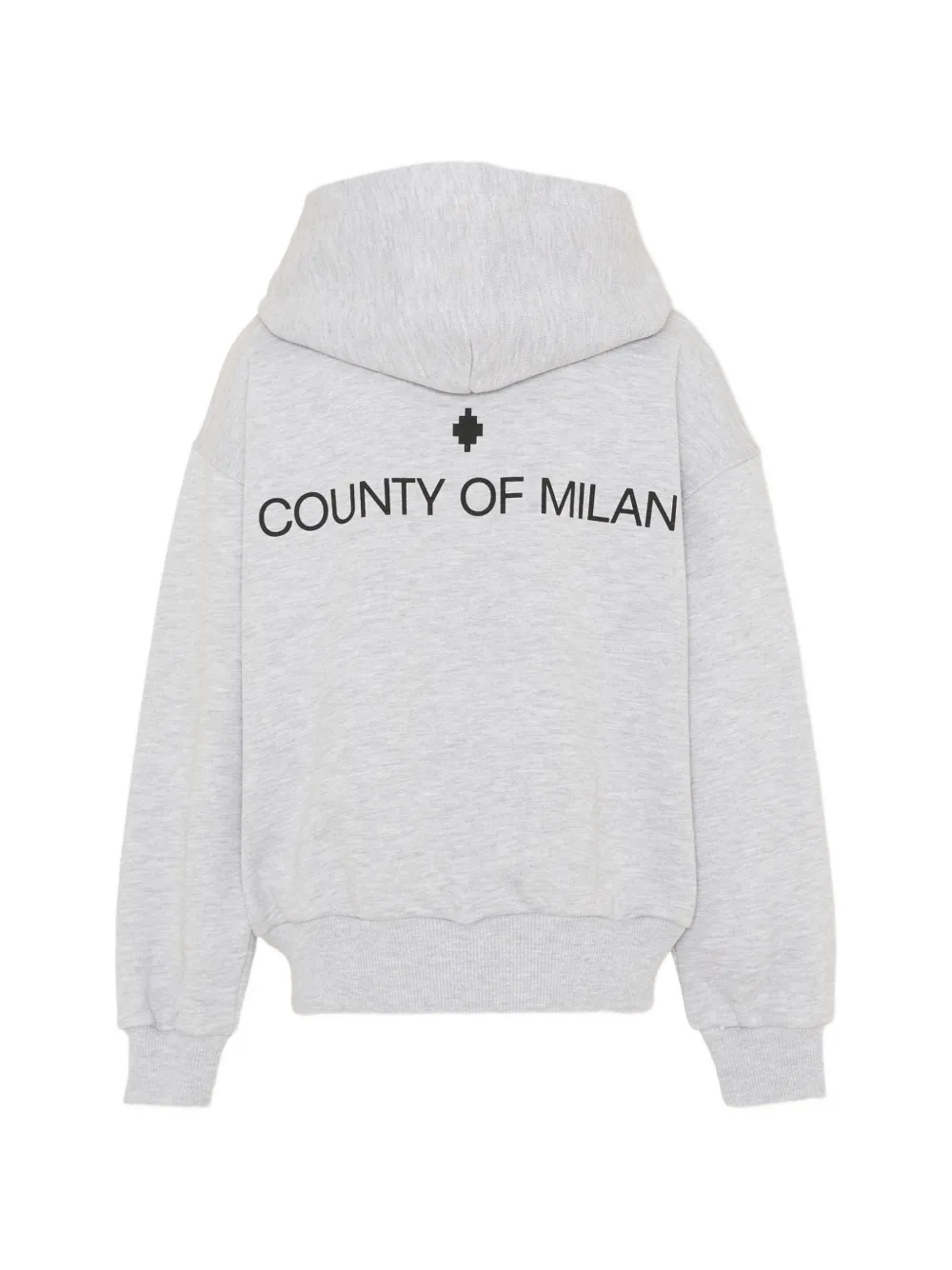 COUNTY OF MILAN Hoodie met logoprint en rits Grijs