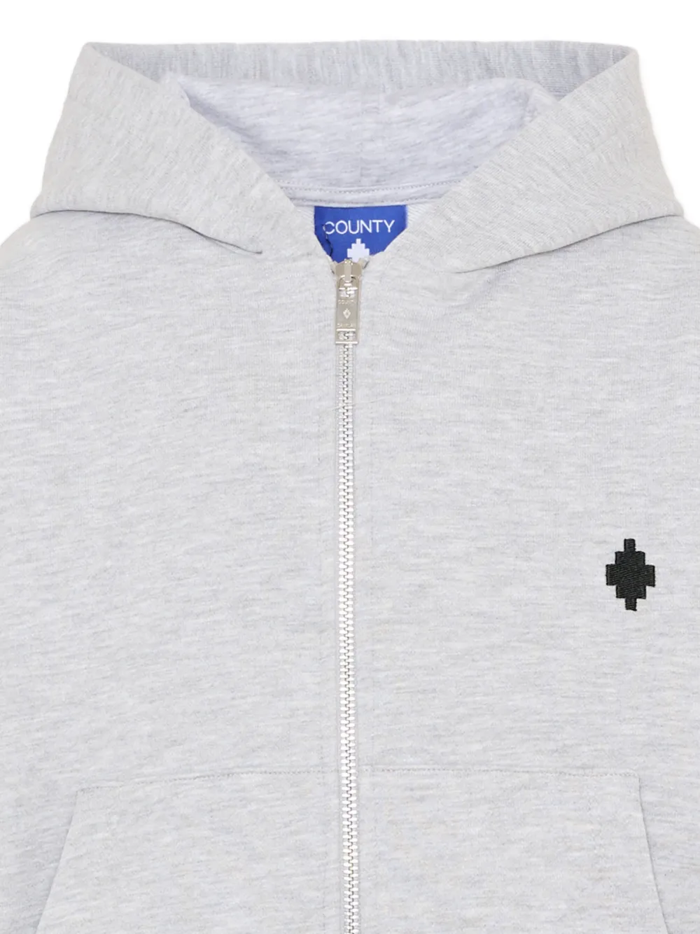 COUNTY OF MILAN Hoodie met logoprint en rits Grijs