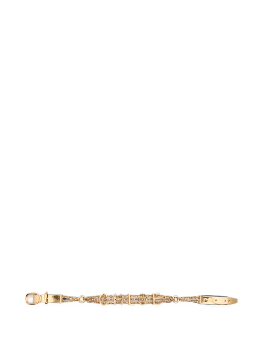 Chloé logo-lettering multi-chain bracelet - Oro