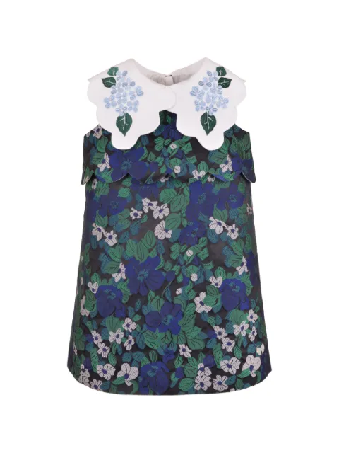 Hucklebones London floral-jacquard scalloped dress