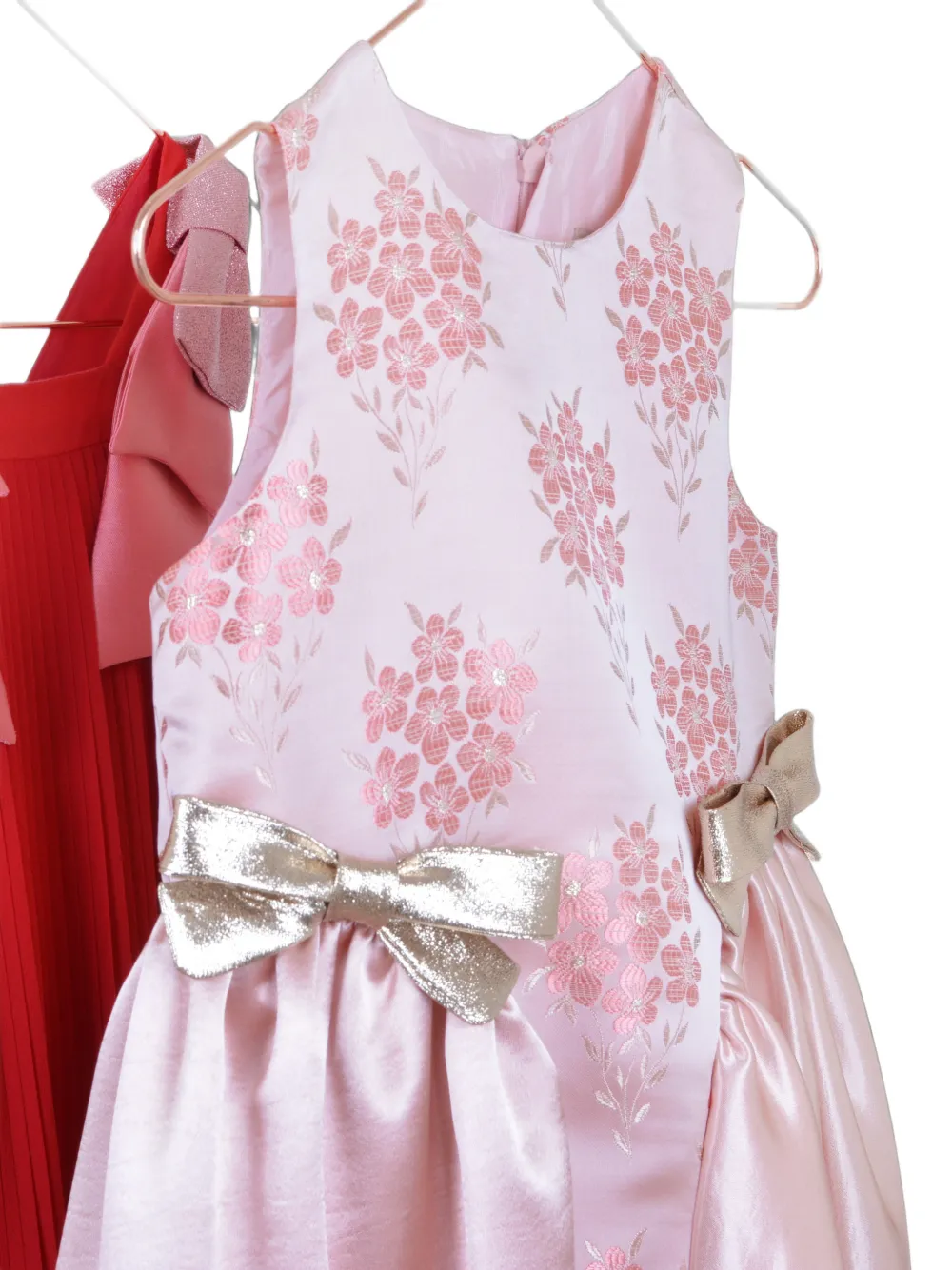 Hucklebones London Jurk met strikdetail en bloemen-jacquard Roze