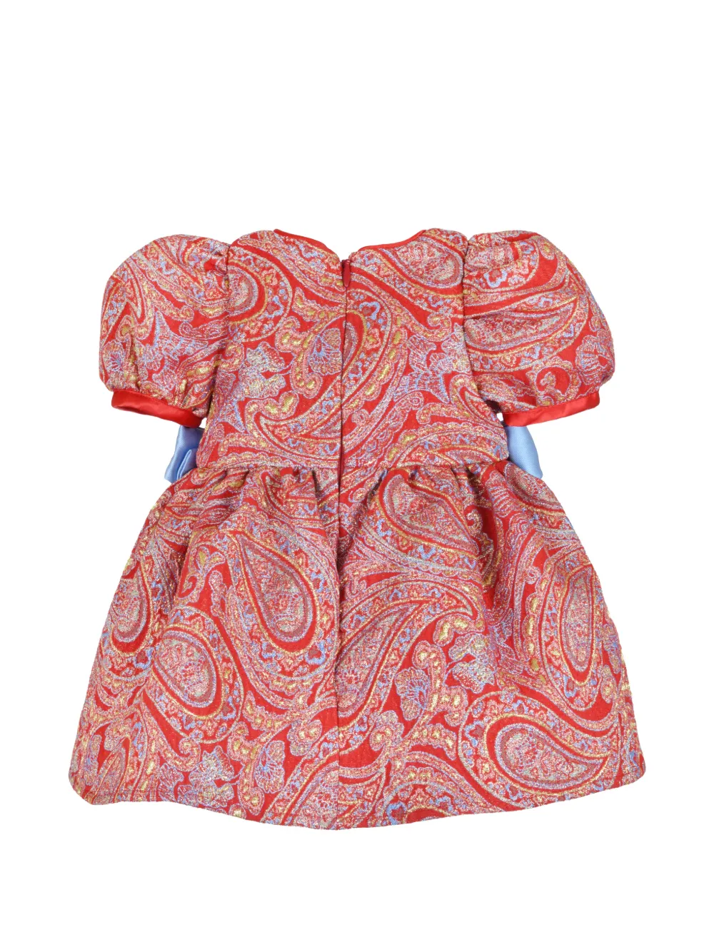 Hucklebones London paisley-print puff-sleeve dress and bloomers set Rood