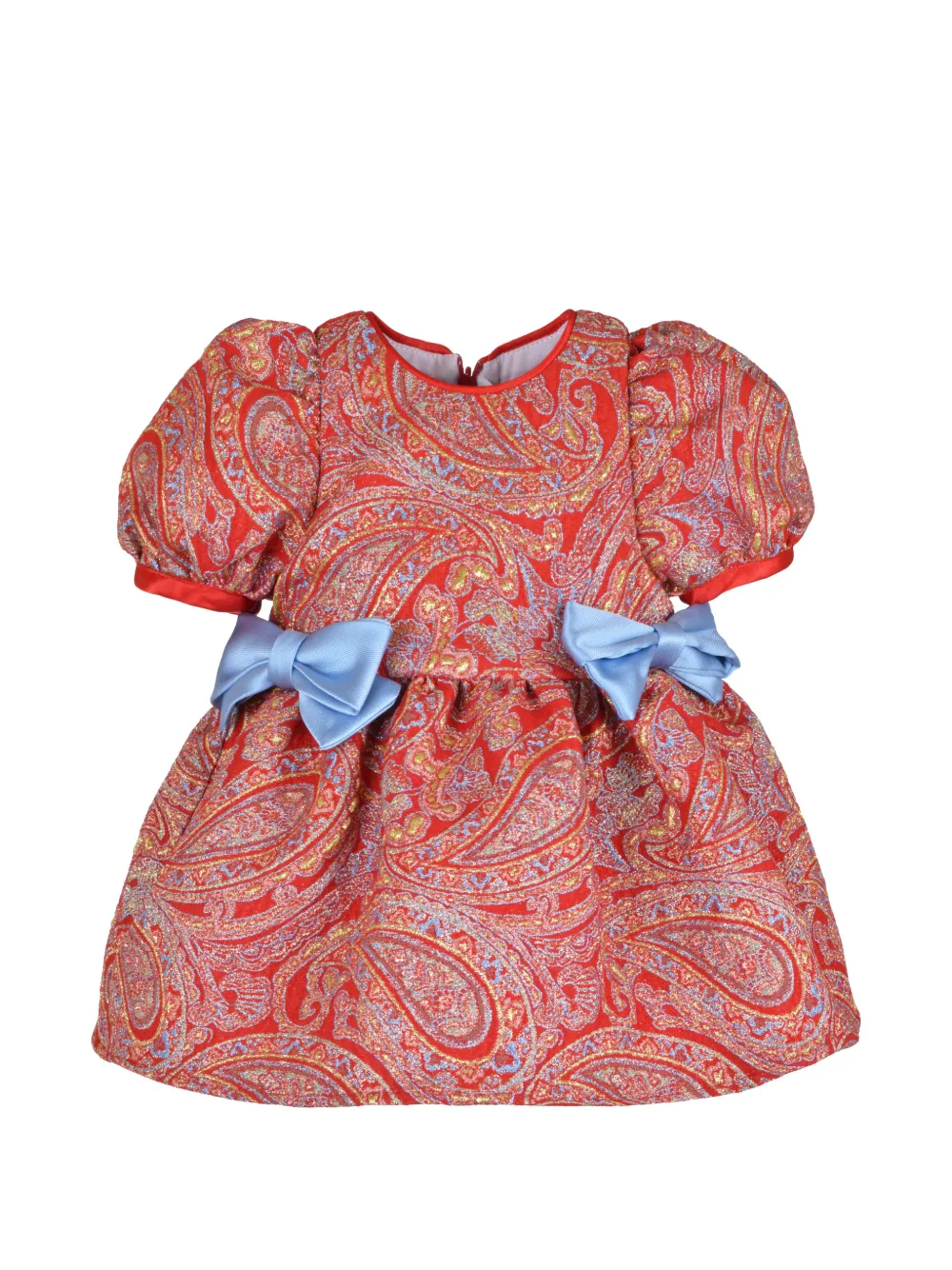 Hucklebones London paisley-print puff-sleeve dress and bloomers set Rood