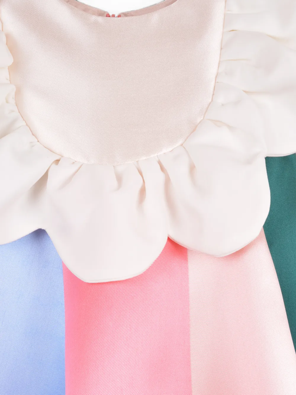 Hucklebones London Jurk met ruches en regenboogprint Beige