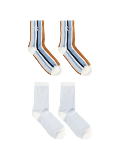 adidas logo-embroidered striped socks