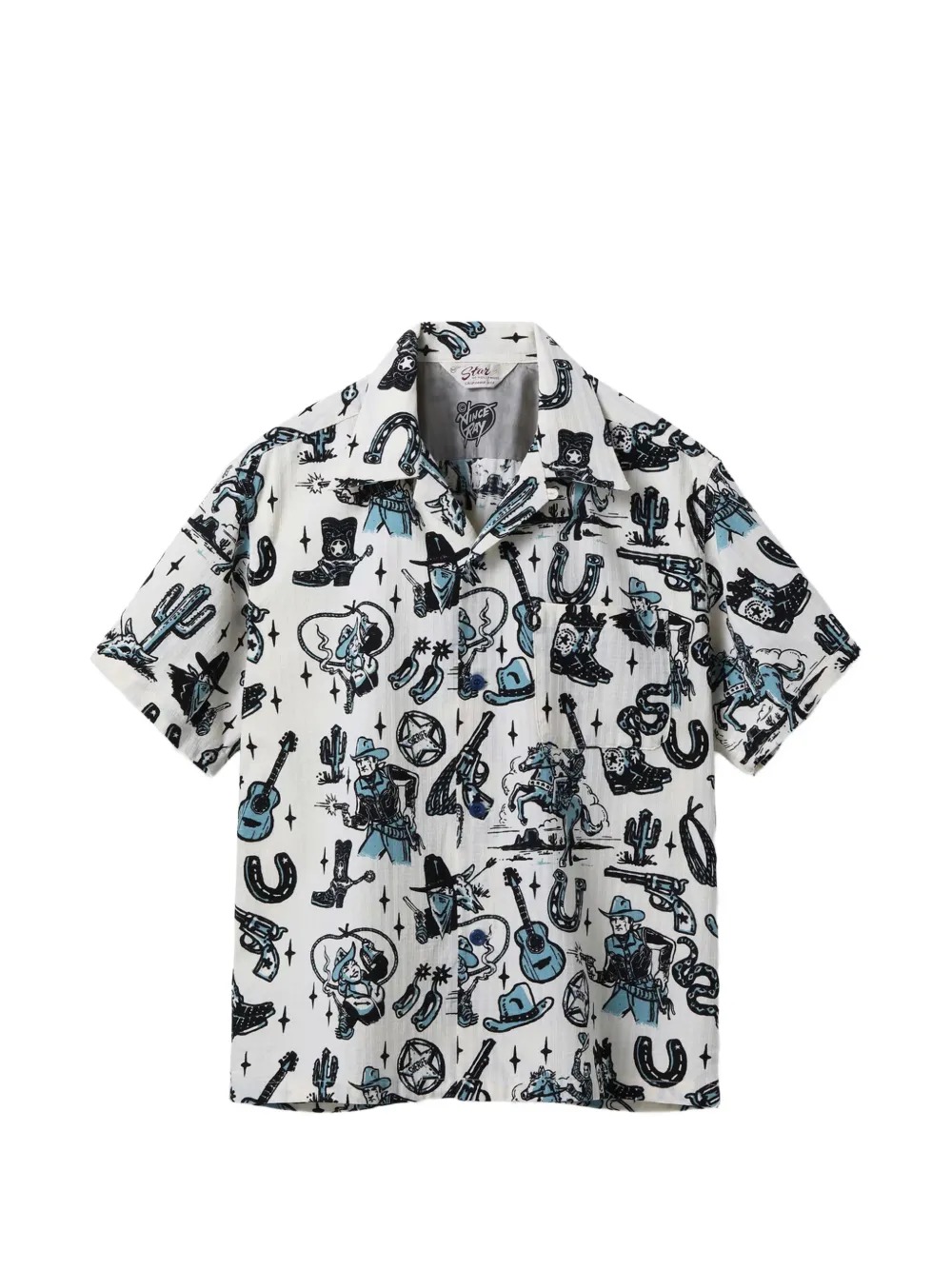 star of hollywood graphic-print short-sleeved shirt - Bianco