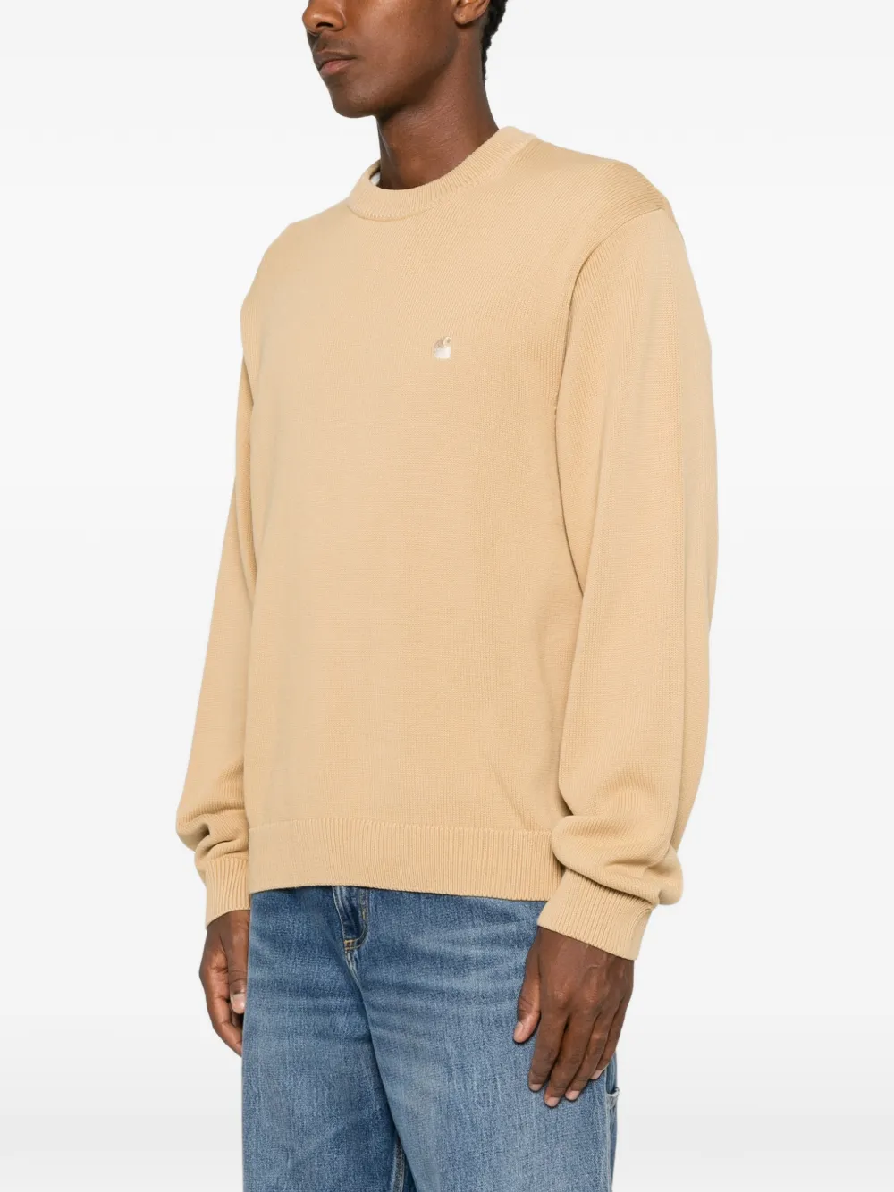 Carhartt WIP Kori trui met geborduurd logo Beige