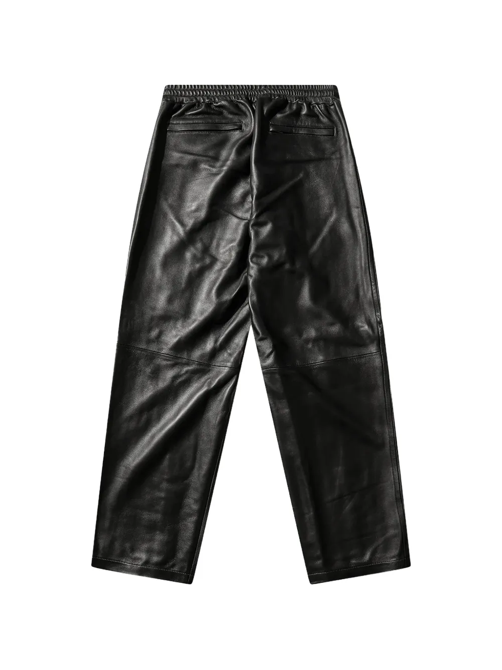 Y-3 Leren broek Zwart