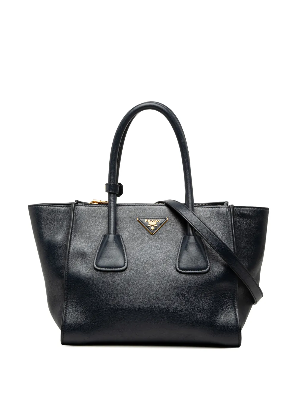 Prada Pre-Owned 2013-2026 Glace Calf Twin Pocket Double Handle satchel - Blu