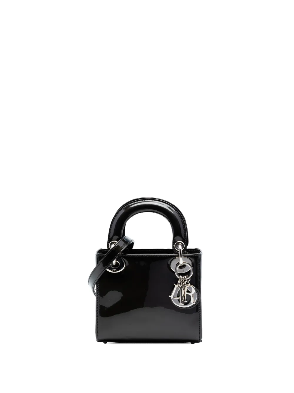 Christian Dior Pre-Owned 2015 Mini Patent Lady Dior satchel - Black