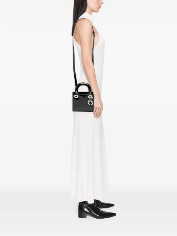 Christian Dior パテント ミュール ブラック Christian Dior Pre-Owned 2015 ミニ パテント レディディオール