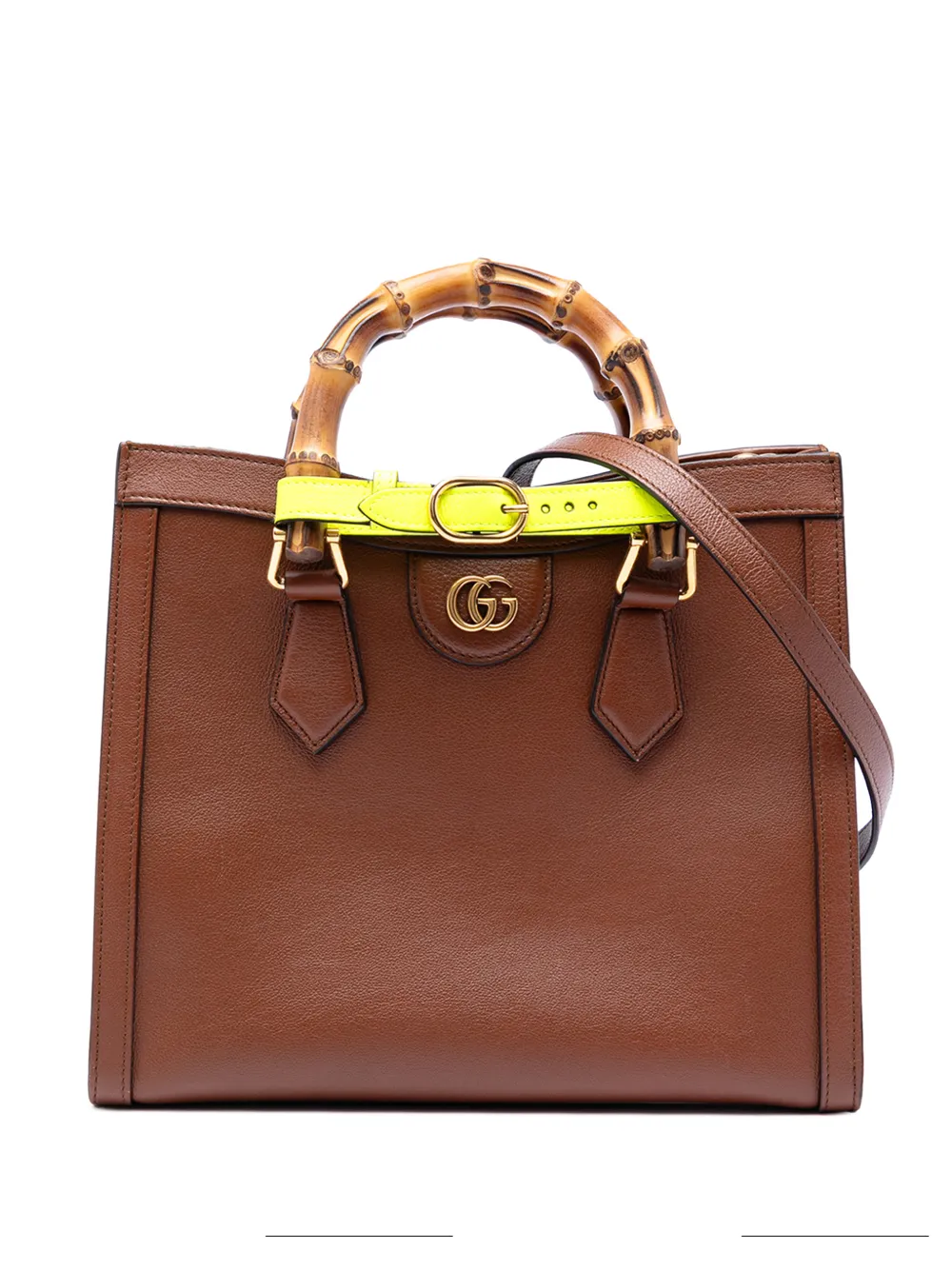 Gucci Pre-Owned 2016-2026 Medium Leather Bamboo Diana satchel - Marrone