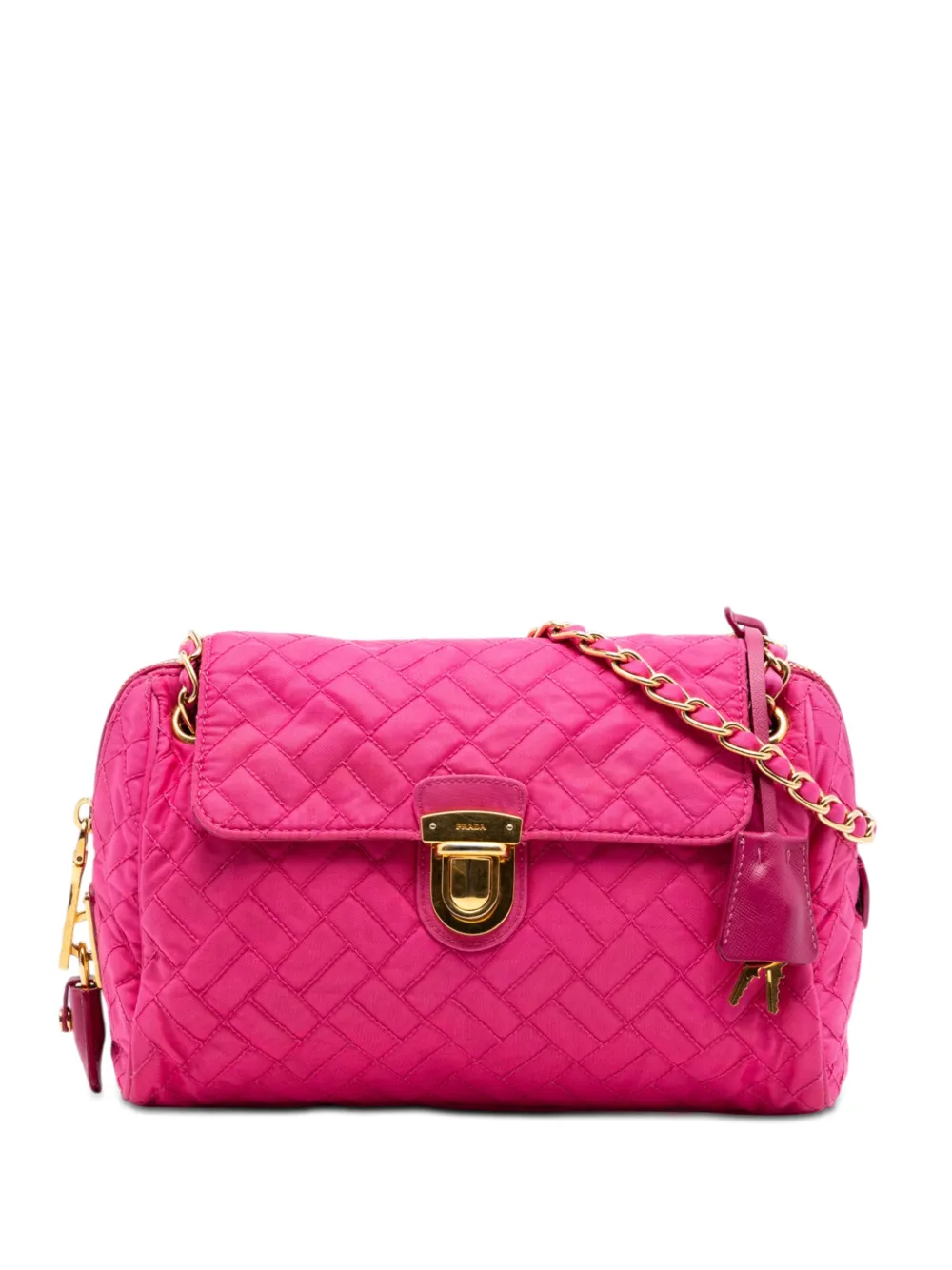 Prada Pre-Owned 2010-2026 Impuntu Tessuto Chain crossbody bag - Rosa