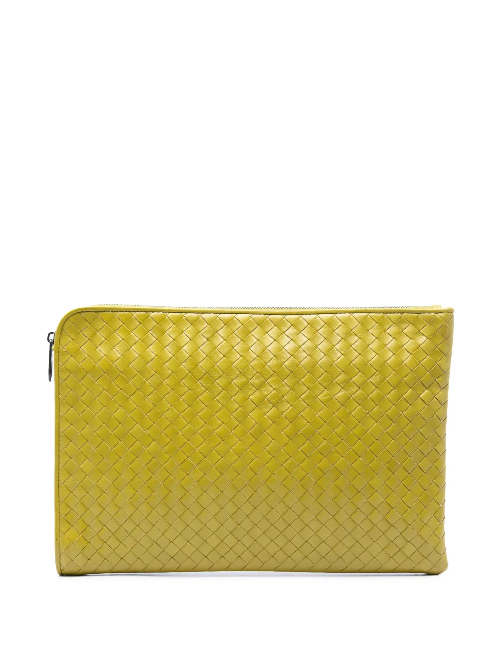 Bottega Veneta Pre-Owned 2012-2026 Large Nappa Intrecciato Zip Pouch clutch bag - Giallo
