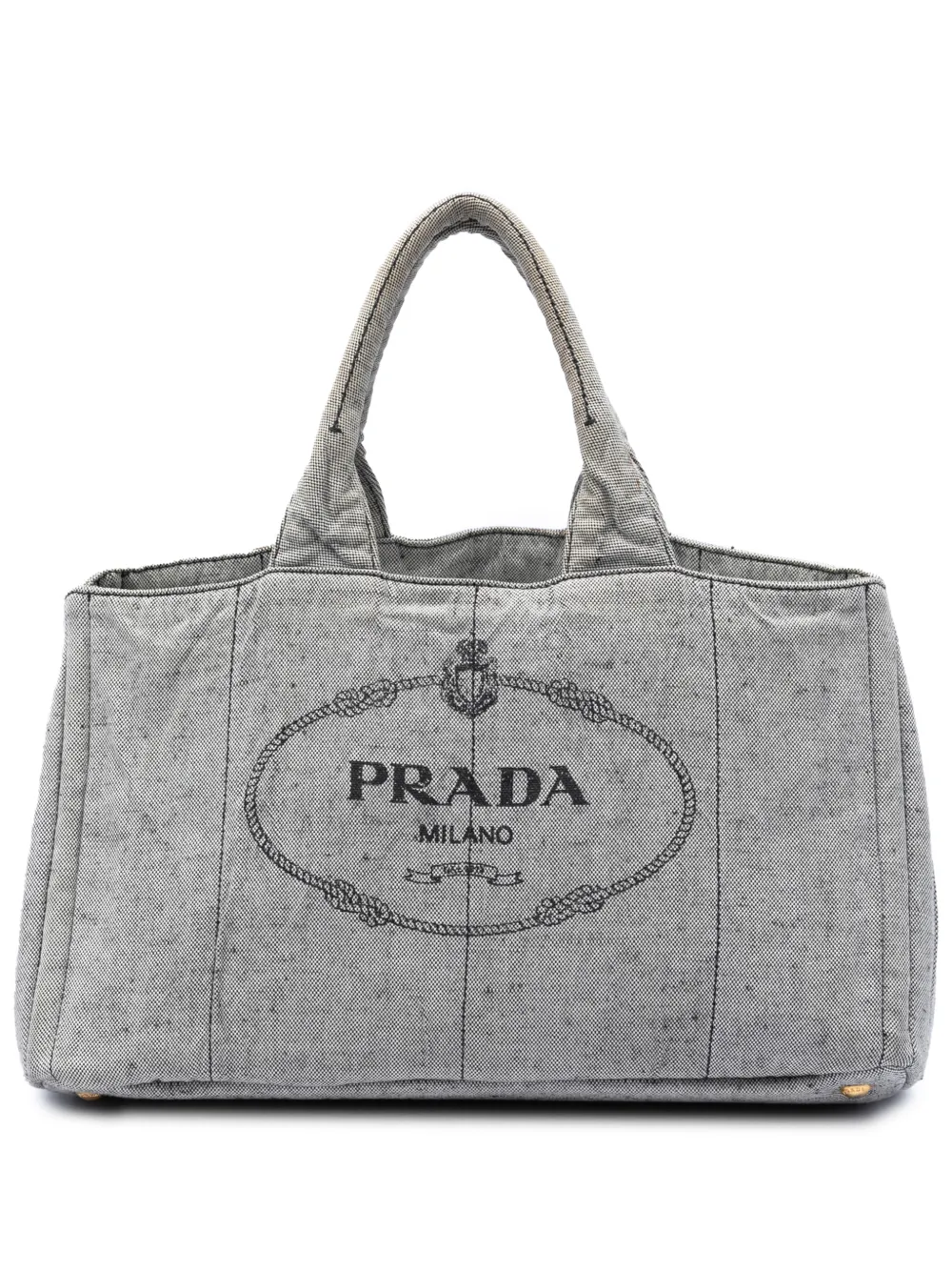 Prada Pre-Owned 2013-2026 Large Canvas Canapa Logo satchel - Grigio