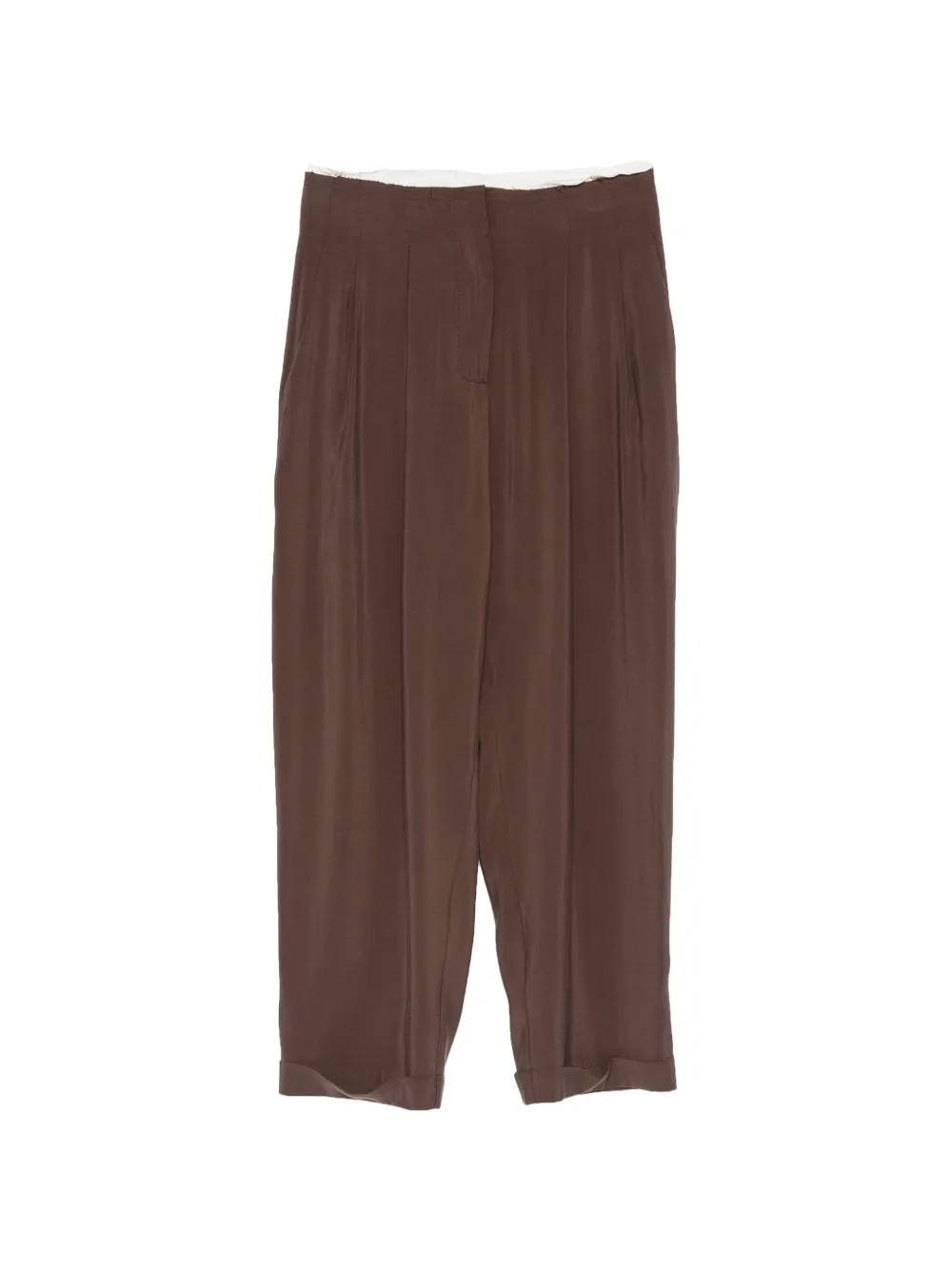 VICOLO pleated turn-up trousers - Marrone