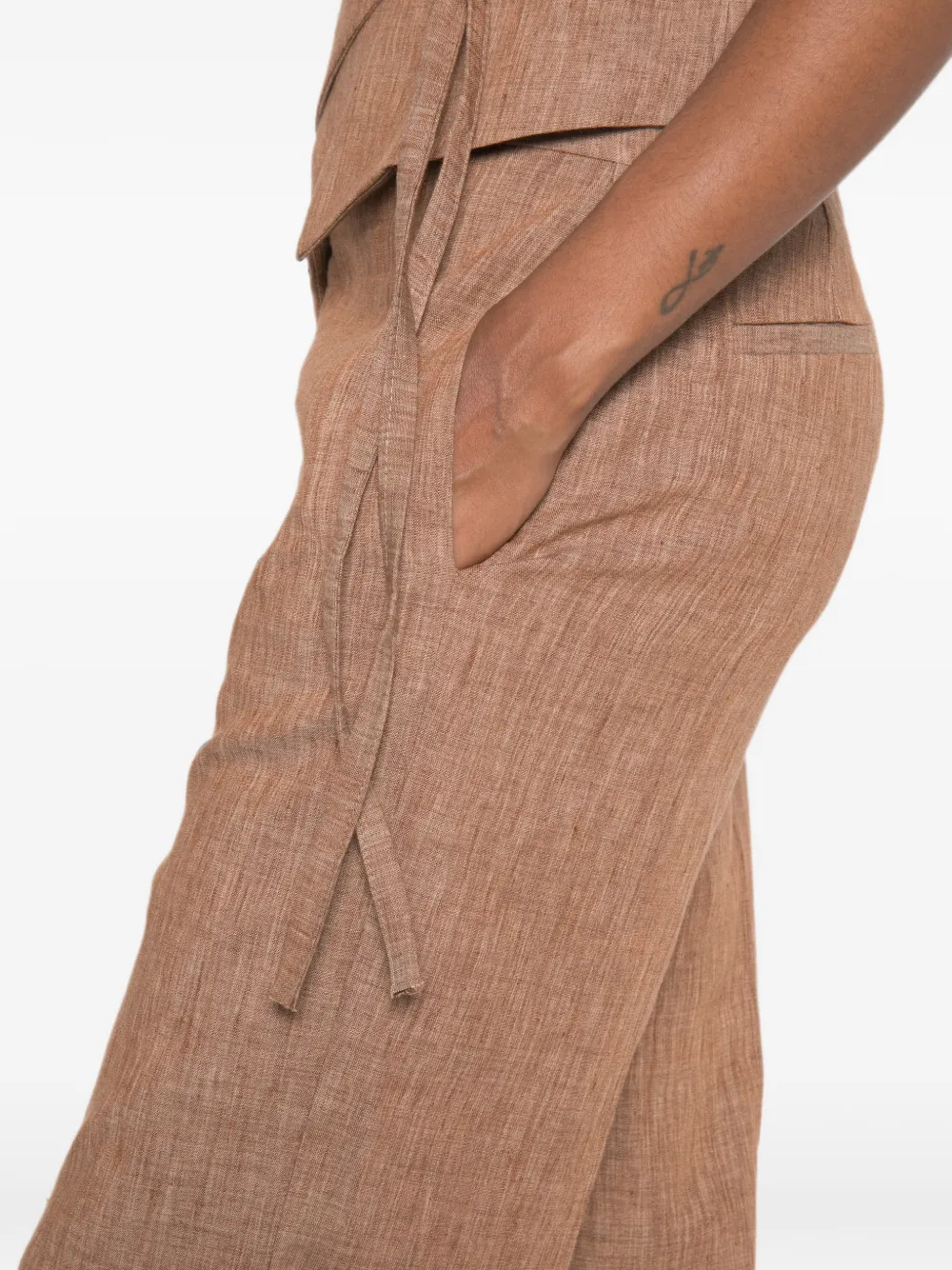 VICOLO Broek met wijde pijpen Bruin