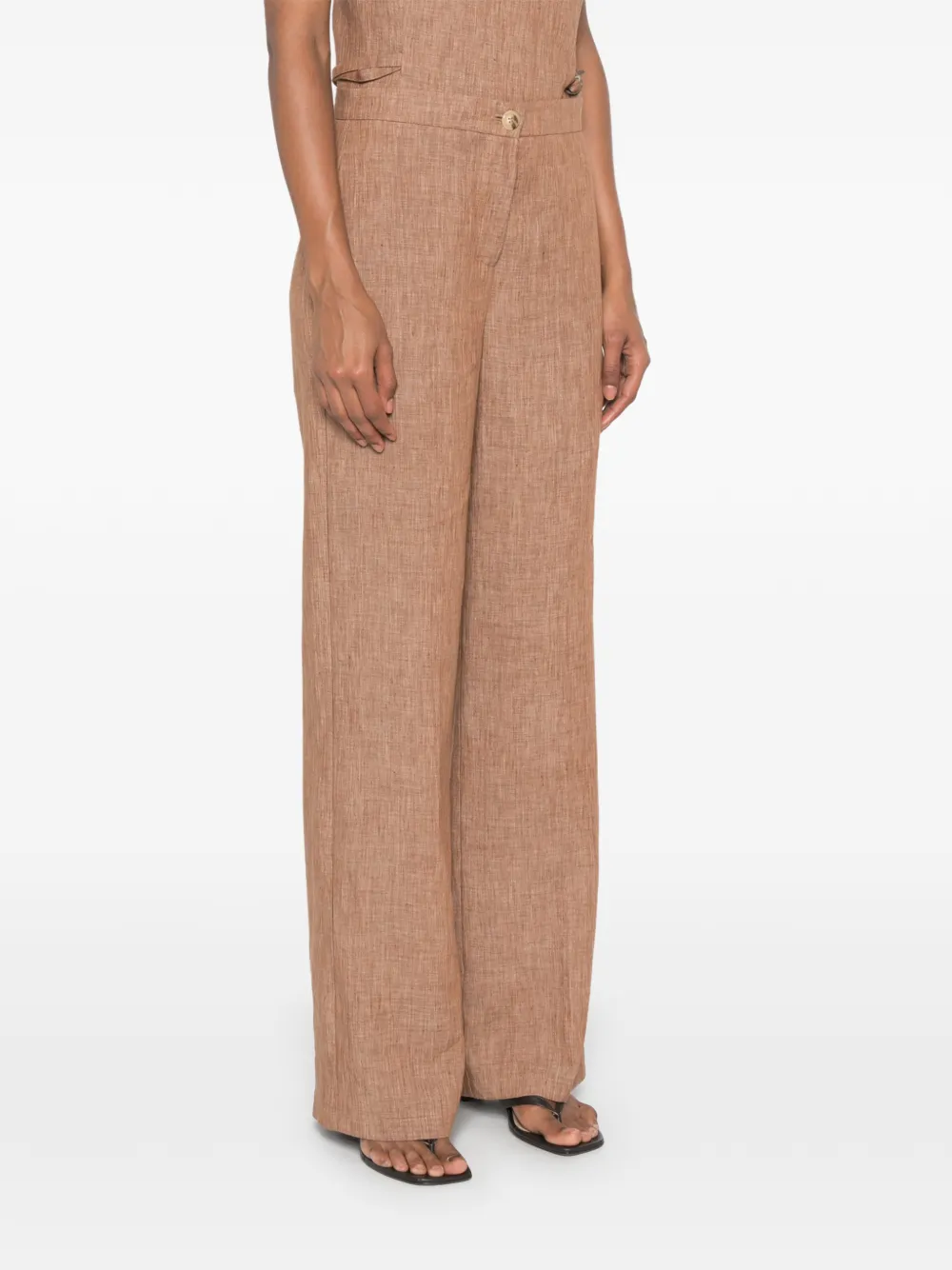 VICOLO Broek met wijde pijpen Bruin