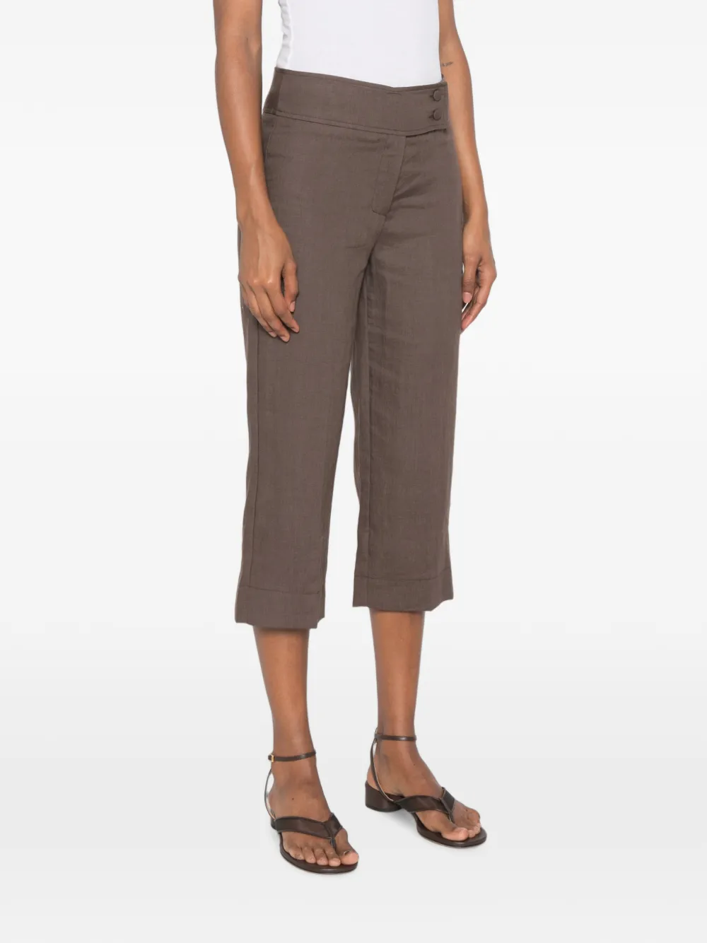 VICOLO Cropped broek Bruin