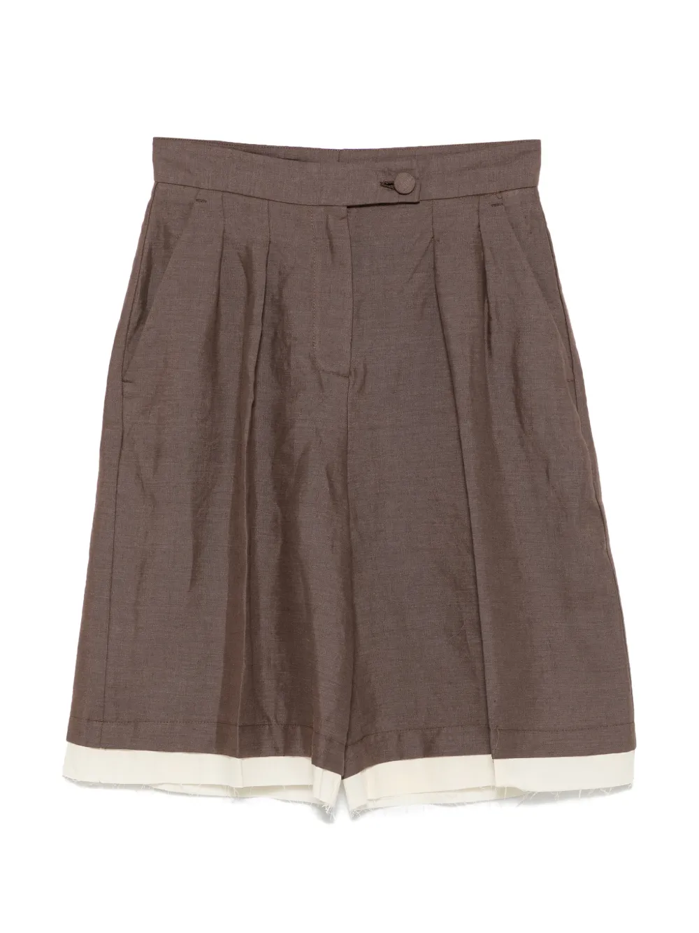 VICOLO pleated shorts - Marrone
