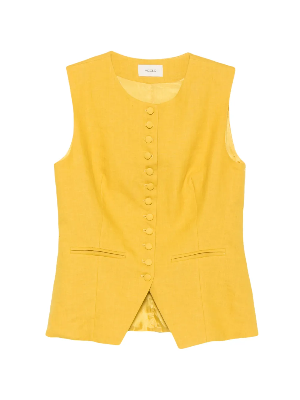 VICOLO button-up sleeveless vest - Giallo