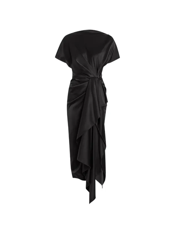 roksanda black dress Zoa twisted-detail Ruffled Midi | Color:Jade/New Blue Birthday Outfits for Kids machine wash Alejandra | Black Maternity