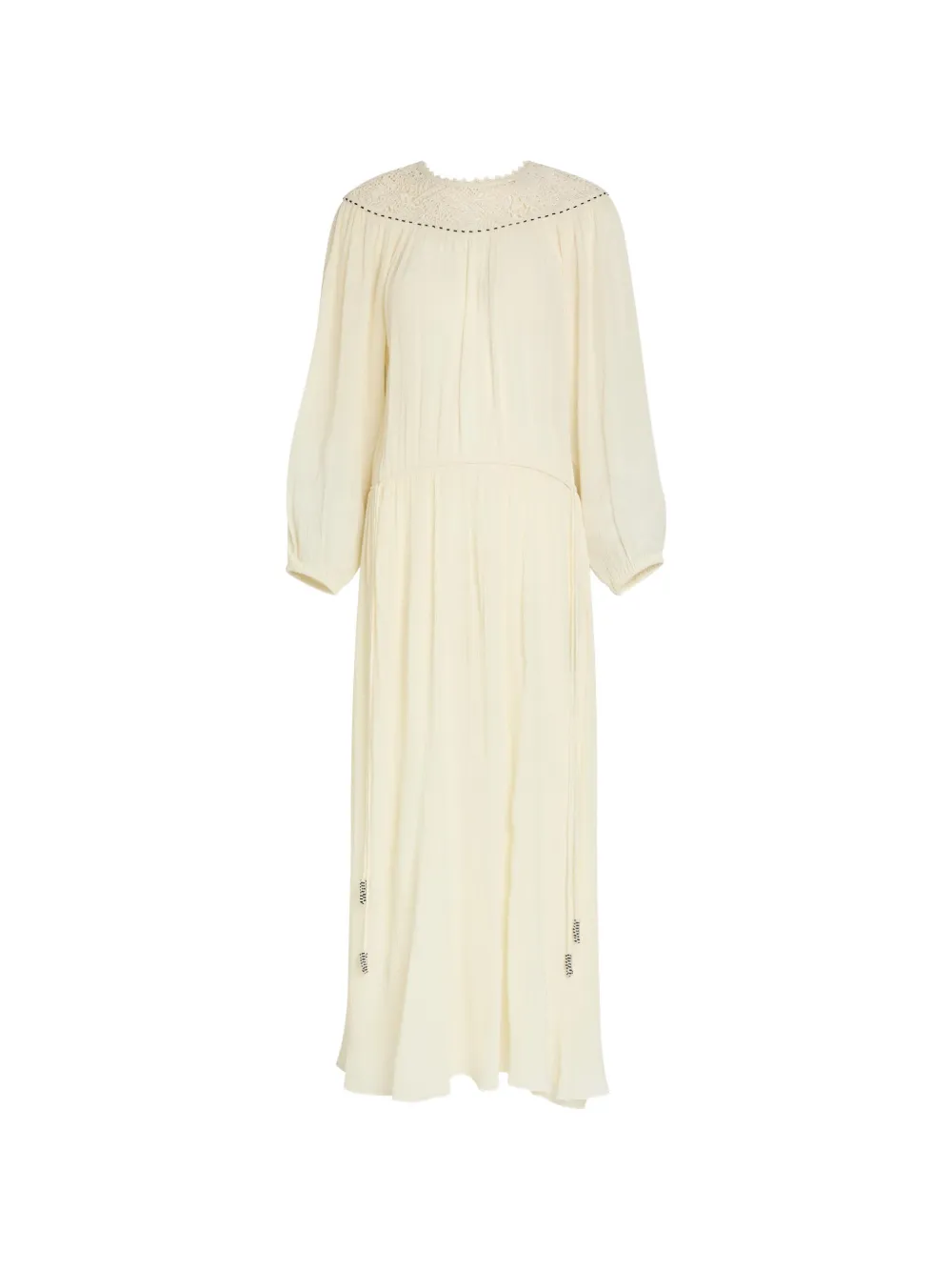 ISABEL MARANT midi guipure lace-trim dress - White
