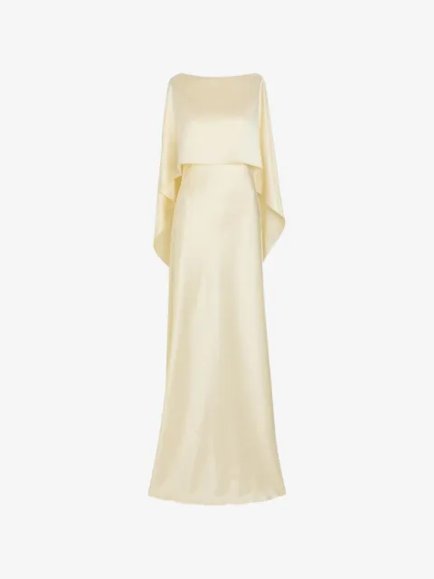 Heirlome maxi cape-effect satin gown