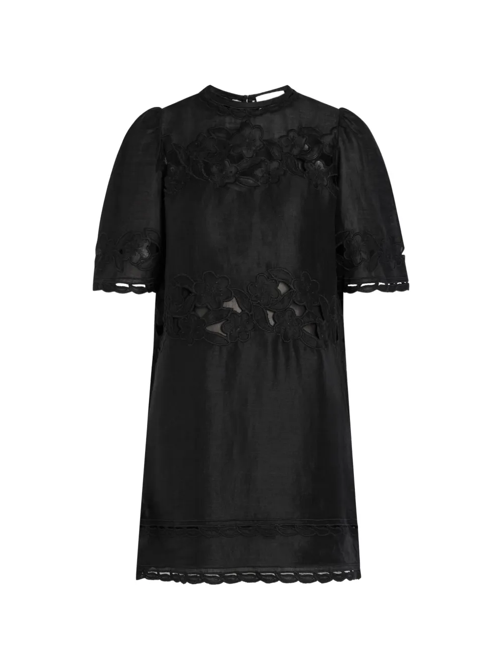ISABEL MARANT floral-embroidered mini dress - Schwarz