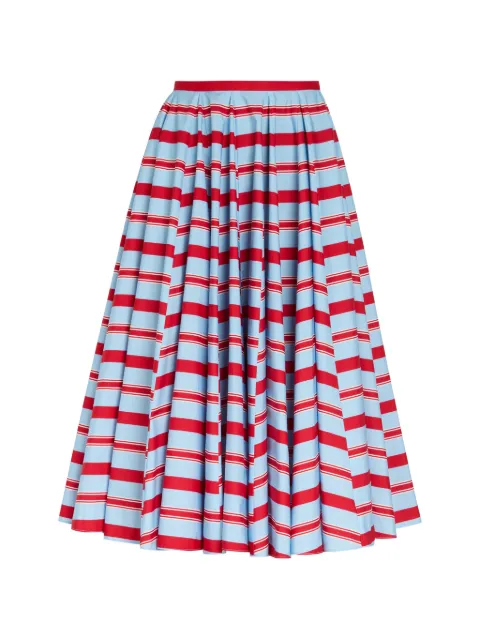 Emilia Wickstead Bayadere-stripe pleated midi skirt