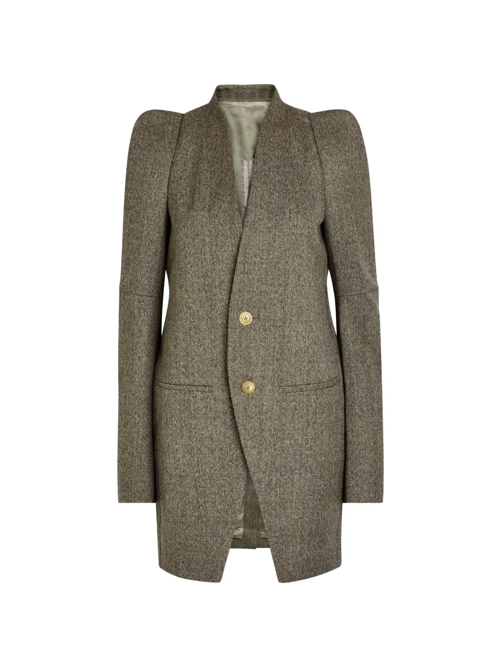 Rick Owens structured-shoulder button-up jacket - Verde