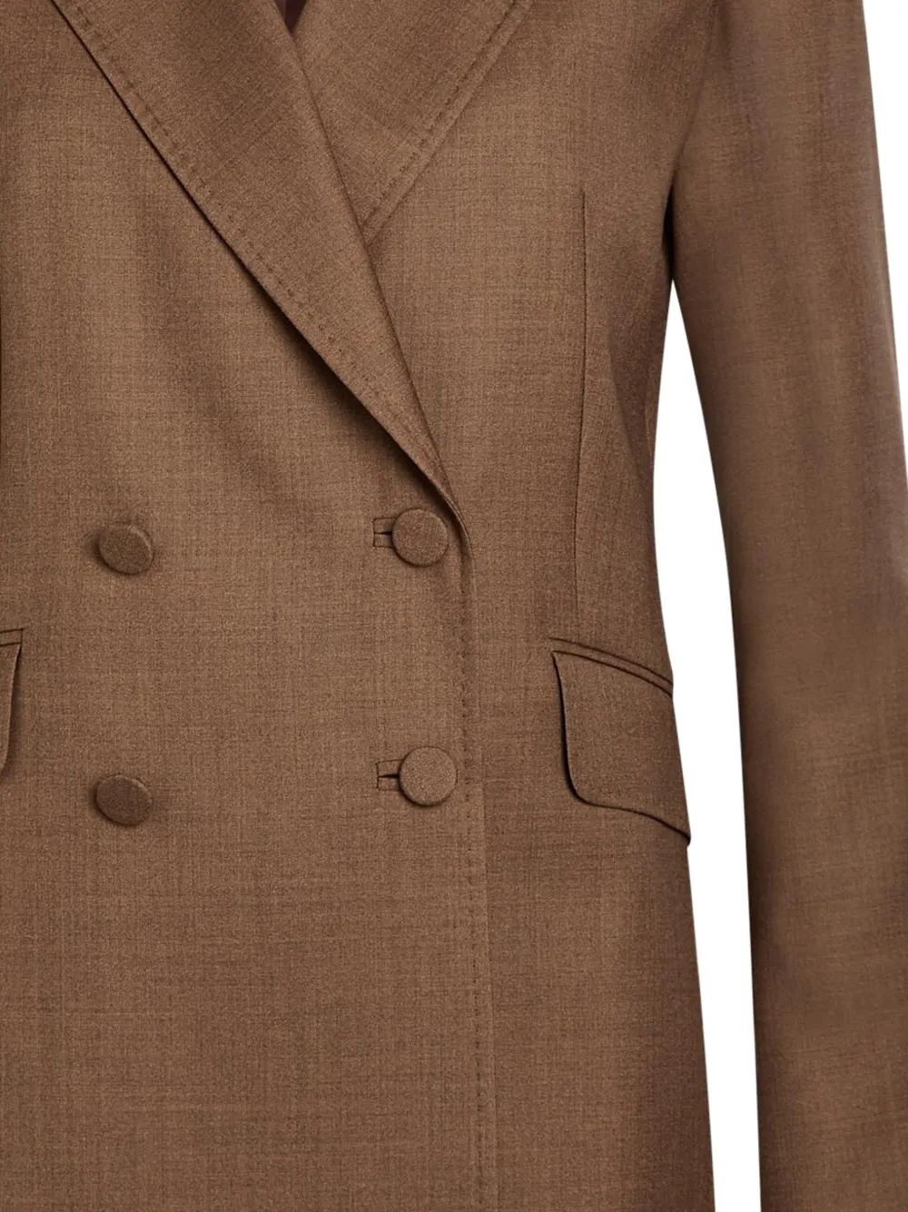 Gabriela Hearst Angela Double-breasted Peaked-lapel Blazer in Brown, view 2