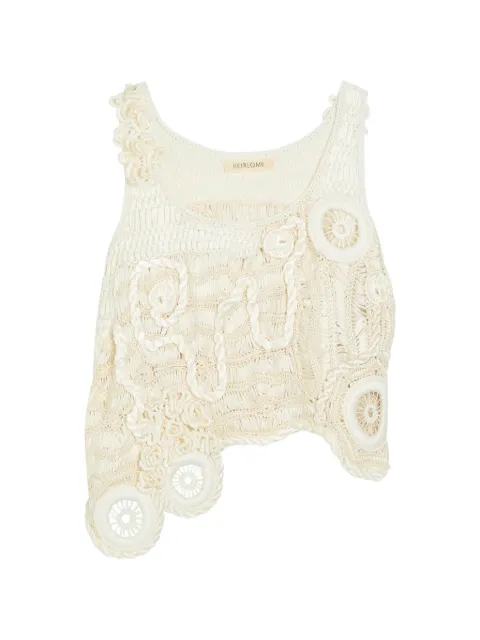Heirlome India crochet-knit asymmetric top