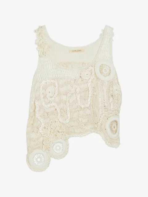 Heirlome India crochet-knit asymmetric top