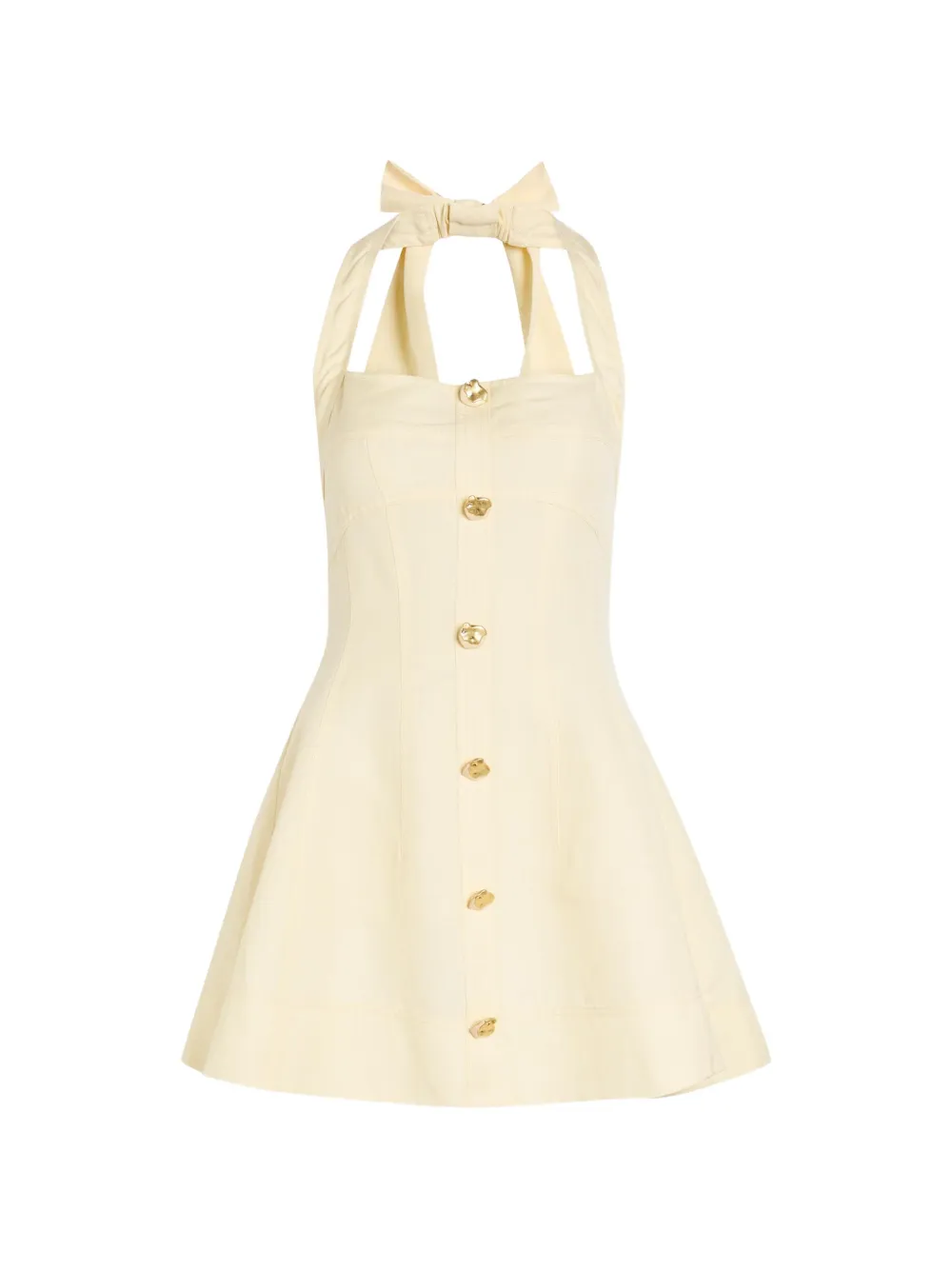 Aje Monroe halter-neck bow-detail linen mini dress - Toni neutri