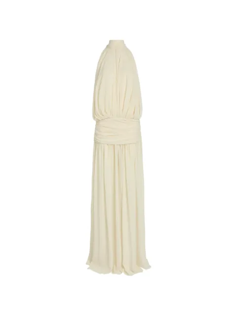 De La Vali Cruz halterneck ruched maxi dress