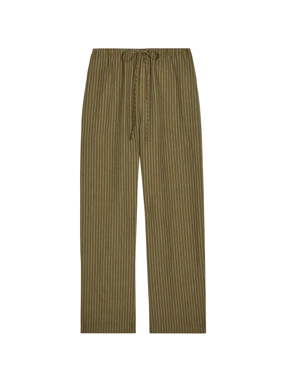 STAUD Mateo striped straight-leg trousers - Marrone