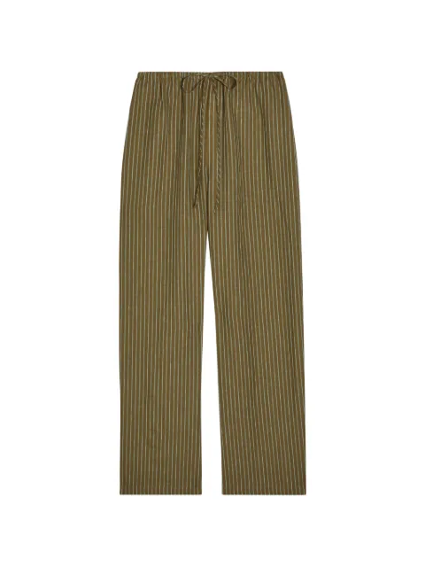STAUD Mateo striped straight-leg trousers
