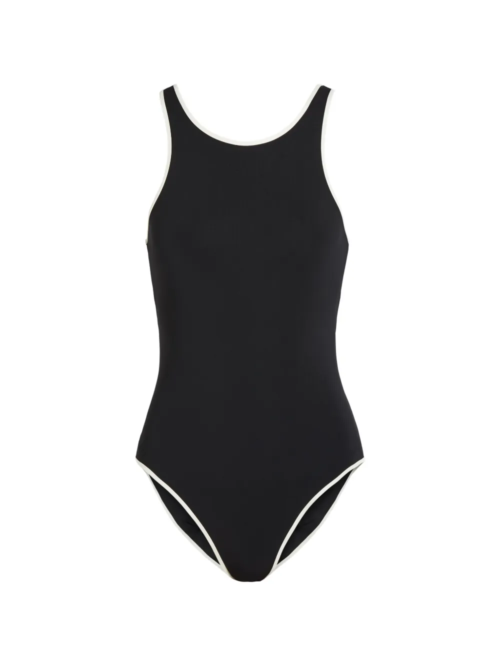 LIDO contrasting-trim swimsuit - Schwarz