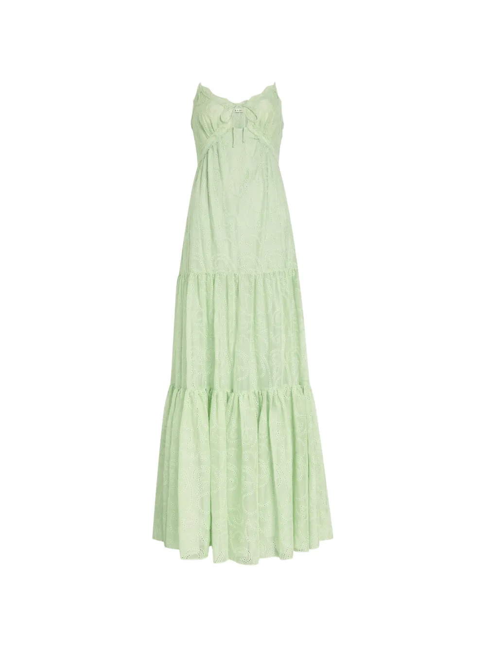 alice + olivia Nicky broderie-anglaise tiered maxi dress - Verde