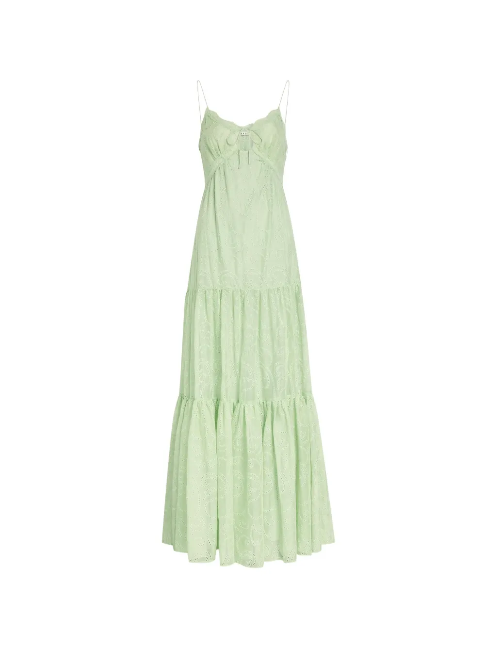 alice + olivia Nicky broderie-anglaise tiered maxi dress - Verde