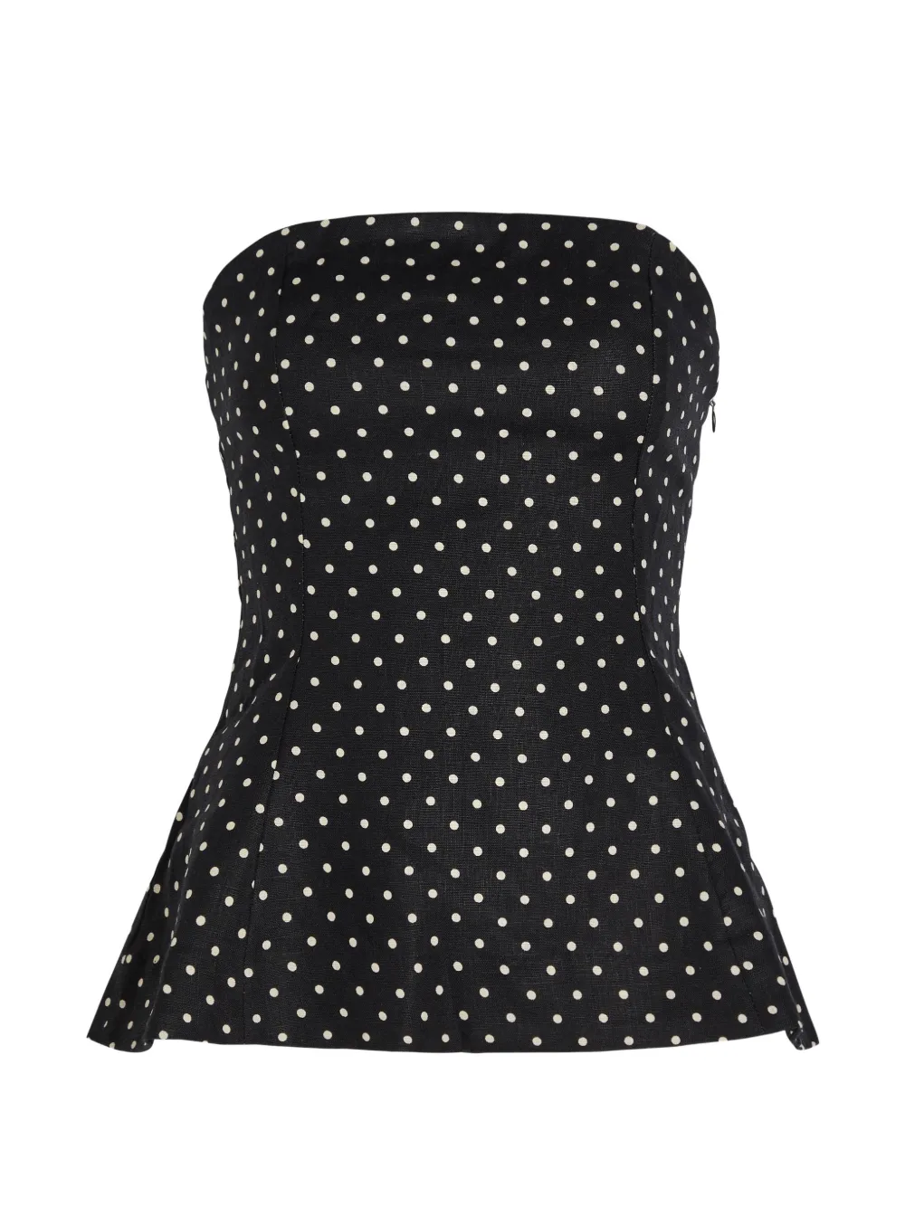 Faithfull Petro polka-dot strapless top - Nero