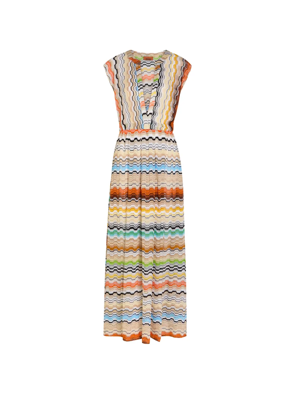 Missoni zigzag-knit V-neck maxi dress - Neutrals