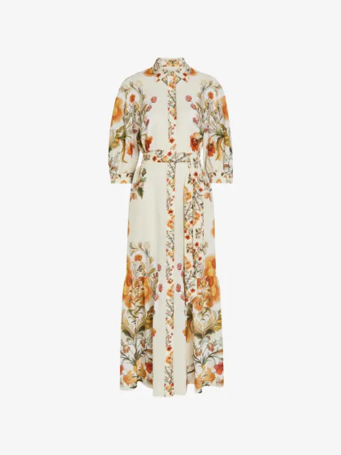 Borgo De Nor Bianca floral-print belted maxi dress